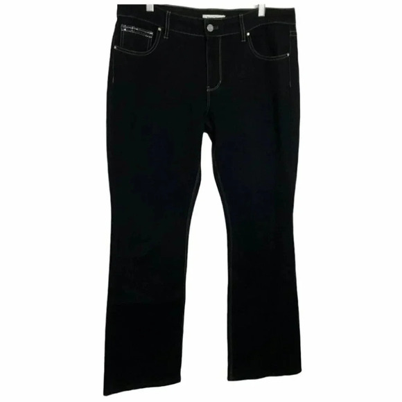 WHBM BLANC 12R black jeans w/ sequined pockets - Picture 2 of 6